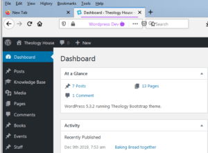 Logged in screen dashboard